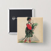 スコットランドのパイパー 缶バッジ (正面&裏面)