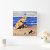 スコットランドのビーチ時計 スクエア壁時計 (ホーム)