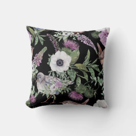 スコットランドのフローラと鳥 クッション