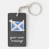 スコットランドのブラシの旗 キーホルダー (裏面)
