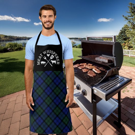 スコットランドのブラックウォッチプレイドのメンズミートウィスパー エプロン