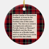 スコットランドのブロディ城タータンチェッククリスマスプレゼント セラミックオーナメント (裏面)