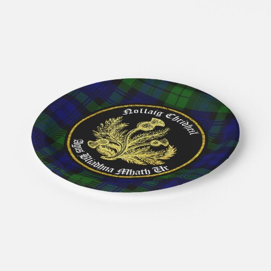 スコットランドのメリークリスマスおよび明けましておめでとう ペーパープレート (アングル)