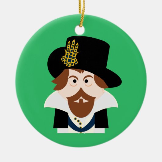 スコットランドのヤコブ6世とイギリスのヤコブ1世 セラミックオーナメント (正面)