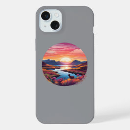 スコットランドのユー湖の夕焼け iPhone 15 PLUSケース