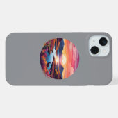 スコットランドのユー湖の夕焼け iPhoneケース (裏面横)