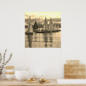 スコットランドのロスセイベイにヨット。 ポスター (キッチン)