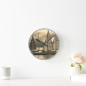 スコットランドのロセイ湾のヨット。 ラウンド壁時計 (ホーム)