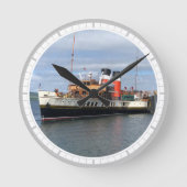 スコットランドのワバーリー・パドル汽船 ラウンド壁時計 (正面)