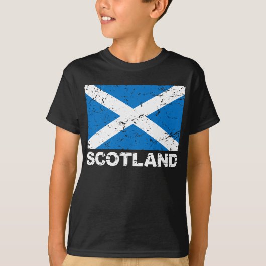 スコットランドのヴィンテージの旗 Tシャツ (正面)