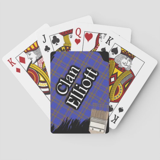 スコットランドの一族のエリオットのタータンチェックの絵筆 トランプ (裏面)