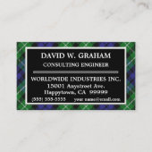 スコットランドの一族のグラハムのタータンチェック格子縞 名刺 (正面)