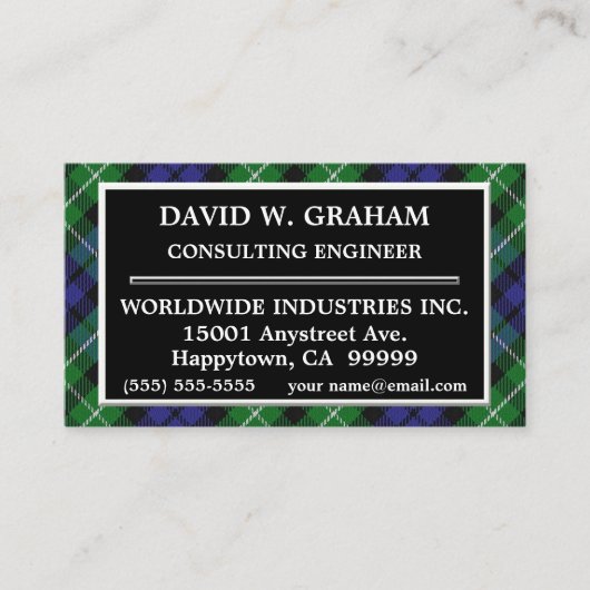 スコットランドの一族のグラハムのタータンチェック格子縞 名刺 (正面)