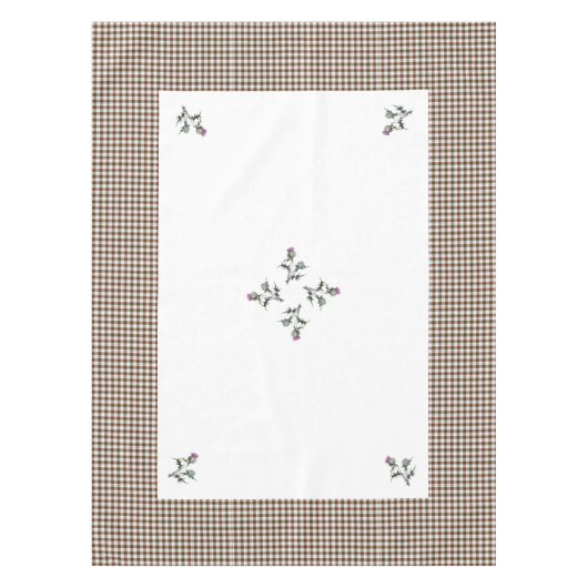 スコットランドの一族のスチュワートのアザミパターンテーブルクロス テーブルクロス (正面)