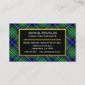 スコットランドの一族のダグラスのタータンチェック格子縞 名刺 (正面)