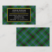 スコットランドの一族のダンカンのタータンチェック格子縞 名刺 (正面/裏面)