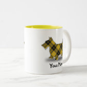 スコットランドの一族のバークレイのタータンチェックのスコットランド人テリア ツートーンマグカップ (正面右)