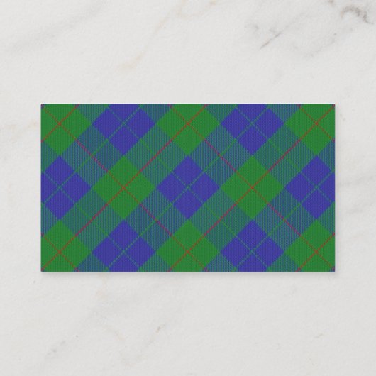スコットランドの一族のバークレイの狩りのタータンチェック格子縞 名刺 (裏面)