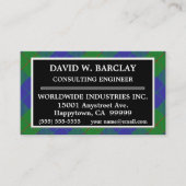 スコットランドの一族のバークレイの狩りのタータンチェック格子縞 名刺 (正面)