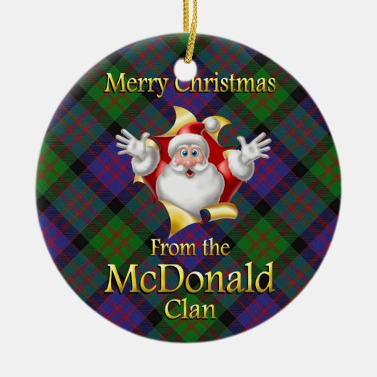 スコットランドの一族のマクドナルドのクリスマスのオーナメント セラミックオーナメント (正面)