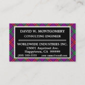 スコットランドの一族のモントゴメリーのタータンチェック格子縞 名刺 (正面)