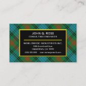 スコットランドの一族のロスのタータンチェック格子縞 名刺 (正面)