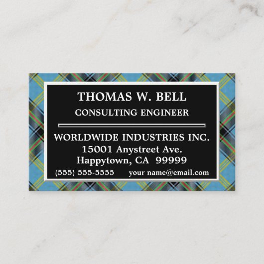 スコットランドの一族の鐘のタータンチェック格子縞 名刺 (正面)