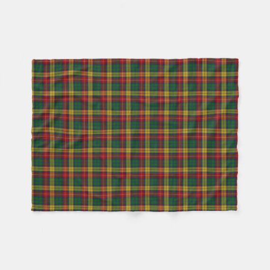 スコットランドの一族のBuchananのクラシックのタータンチェック フリースブランケット (正面(横))