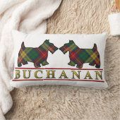 スコットランドの一族のBuchananのタータンチェックのスコッチテリア犬 ランバークッション (ブランケット)