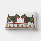 スコットランドの一族のBuchananのタータンチェックのスコッチテリア犬 ランバークッション (裏面)
