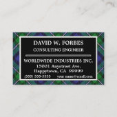 スコットランドの一族のForbesのタータンチェック格子縞 名刺 (正面)