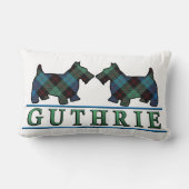 スコットランドの一族のGuthrieのタータンチェックのスコッチテリア犬 ランバークッション (裏面)