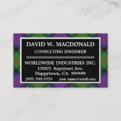 スコットランドの一族のMacDonaldドナルドのタータンチェック格子縞 名刺 (正面)