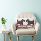 スコットランドの一族のMacFarlaneのタータンチェックのスコッチテリア犬 ランバークッション (椅子)