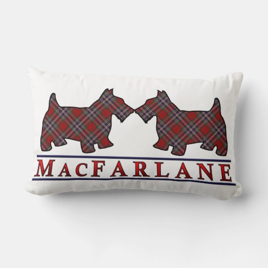 スコットランドの一族のMacFarlaneのタータンチェックのスコッチテリア犬 ランバークッション (裏面)