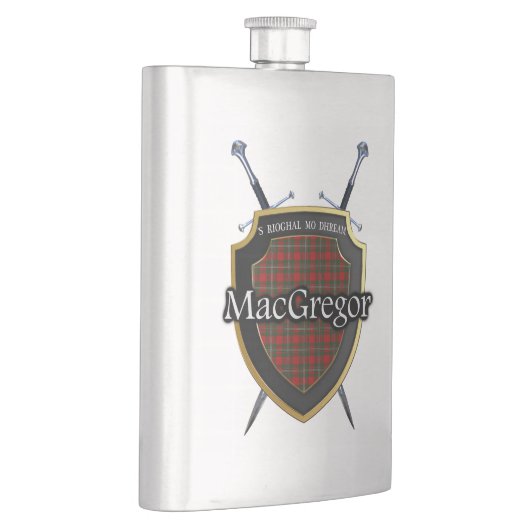 スコットランドの一族のMacGregorのタータンチェックの盾および剣 フラスク (右)