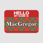 スコットランドの一族のMacGregor Gregorのタータンチェック格子縞 名札 (正面)