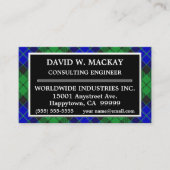 スコットランドの一族のMacKayのタータンチェック格子縞 名刺 (正面)