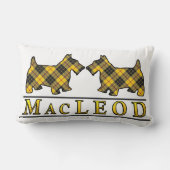 スコットランドの一族のMacLeodのタータンチェックのスコッチテリア犬 ランバークッション (裏面)