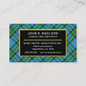 スコットランドの一族のMacLeodの狩りのタータンチェック格子縞 名刺 (正面)