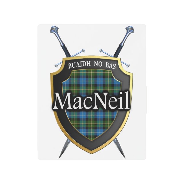 スコットランドの一族のMacNeilのタータンチェックのアクセント メタルプリント (正面)