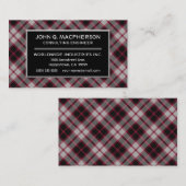 スコットランドの一族のMacPhersonのタータンチェック格子縞 名刺 (正面/裏面)