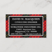 スコットランドの一族のMacQueenのタータンチェック格子縞 名刺 (正面)