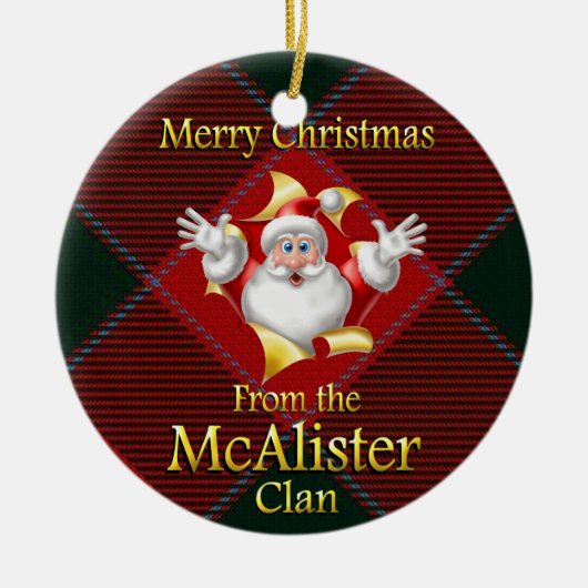 スコットランドの一族のMcAlisterのクリスマスのオーナメント セラミックオーナメント (正面)