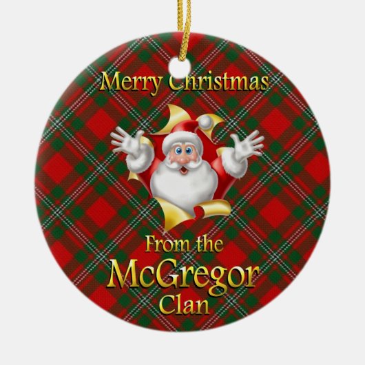 スコットランドの一族のMcGregorのクリスマスのオーナメント セラミックオーナメント (正面)