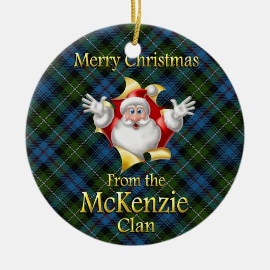 スコットランドの一族のMcKenzieのクリスマスのオーナメント セラミックオーナメント (正面)