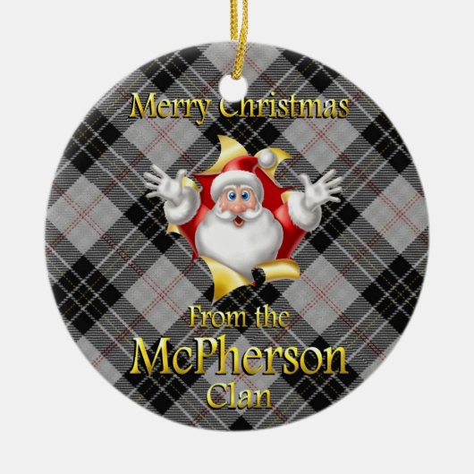 スコットランドの一族のMcPhersonのクリスマスのオーナメント セラミックオーナメント (正面)