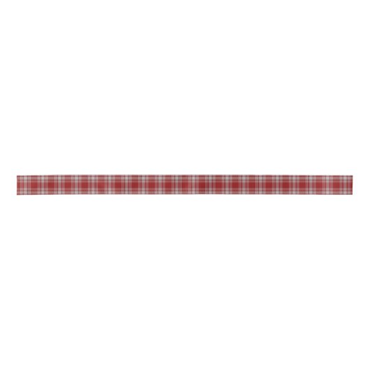 スコットランドの一族のMenziesのクラシックな赤と白のタータンチェック サテンリボン (正面)