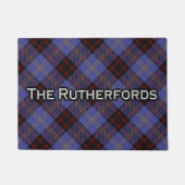 スコットランドの一族のRutherfordのタータンチェックのドアマット ドアマット (正面)