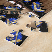 スコットランドの儀式の正方形及びコンパスの黒 ジグソーパズル (側面)